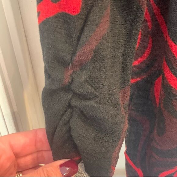 Studio Nouveau Printed Knit 3/4 Ruched Sleeve Pocket Detail Turtleneck Dress 1X - Picture 7 of 12